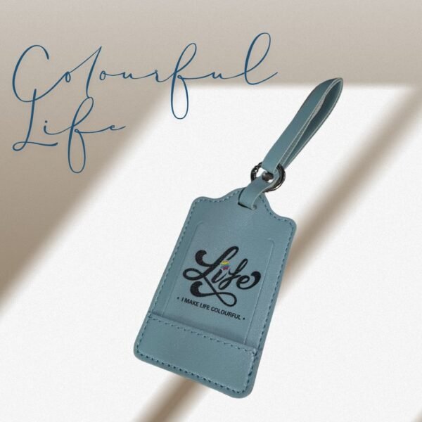 Luggage tags Blue leather personalized bag tags